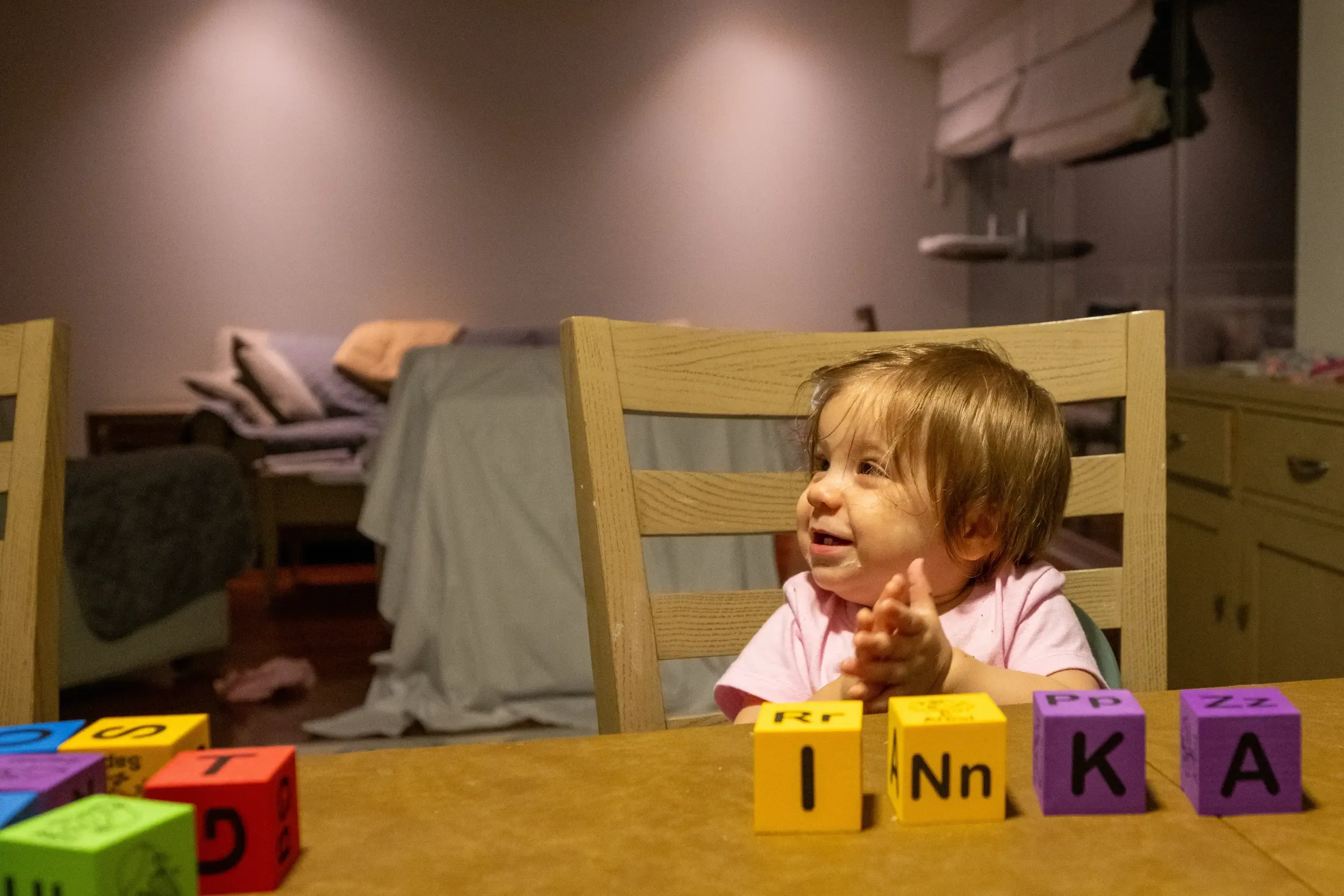 My parents got me these cool alphabet blocks which I used to spell my name